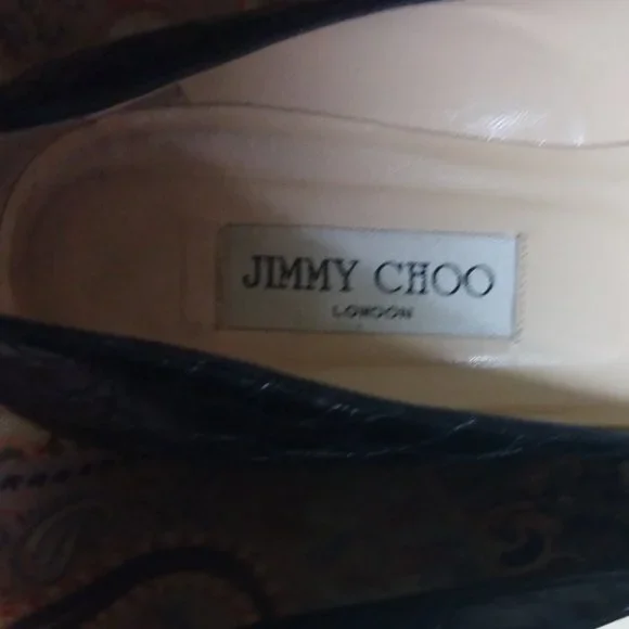 ❤️JIMMY CHOO Black Crocodile Pointy Toe Kitten Heel Shoes 39 9 - Picture 5 of 9